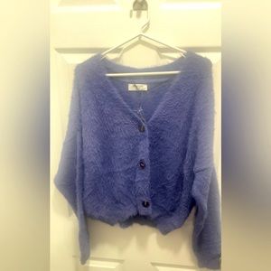 Fuzzy cardigan sweater